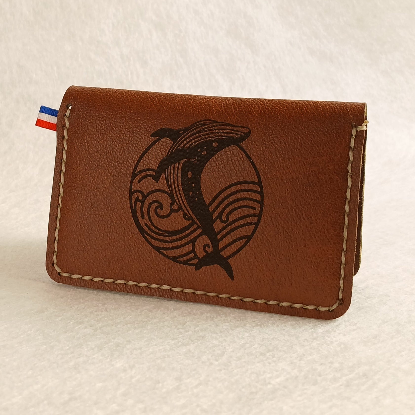 Porte-cartes artisanal en simili cuir & liège