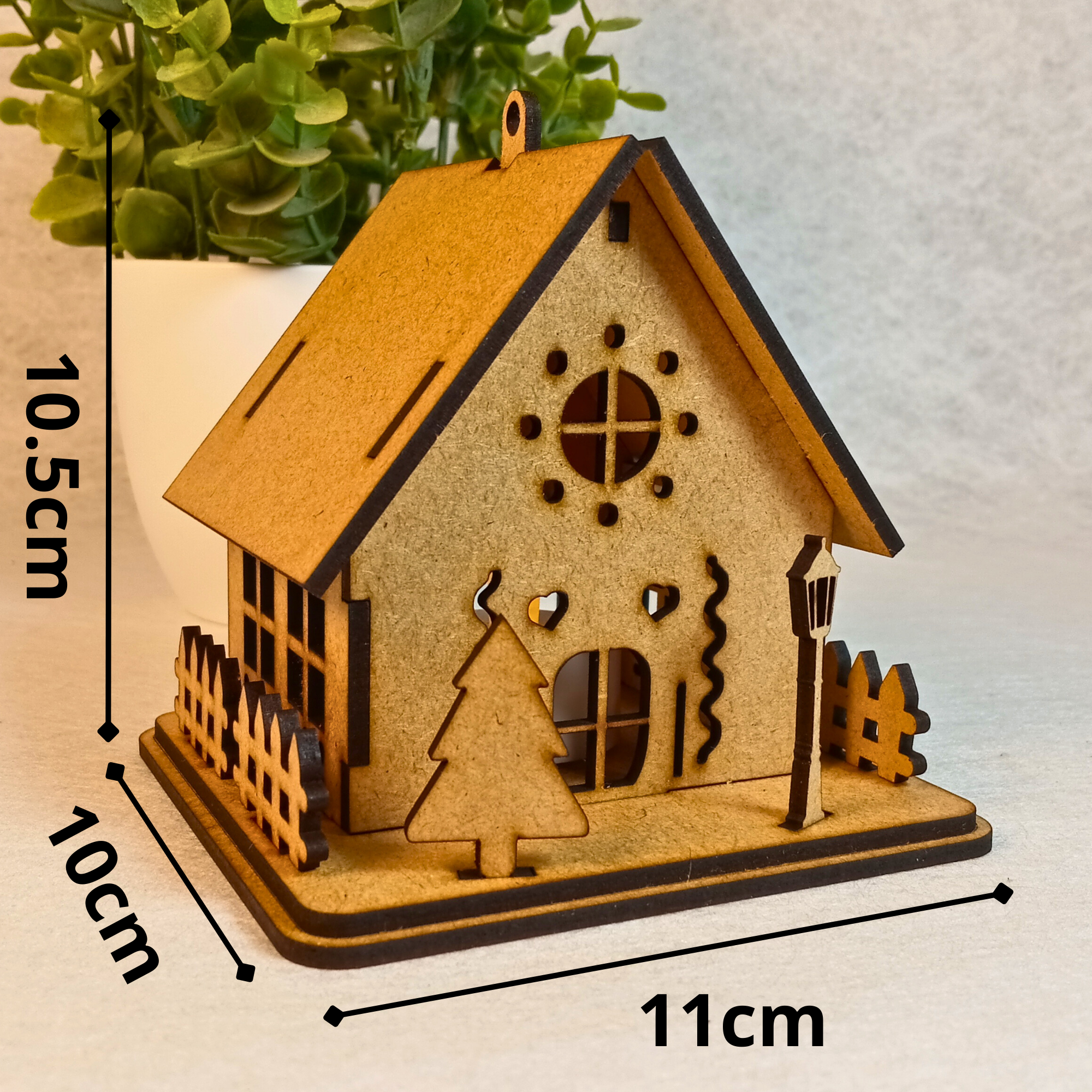 Chalet de Noël lumineux en bois, Bougie LED incluse