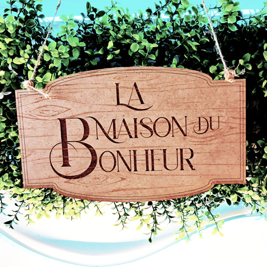 Plaque Murale "La Maison du Bonheur" – MDF 3 mm