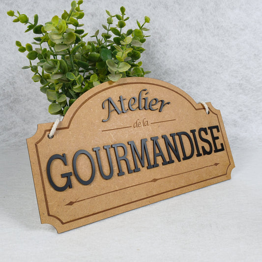 Plaque murale “Atelier de la Gourmandise”