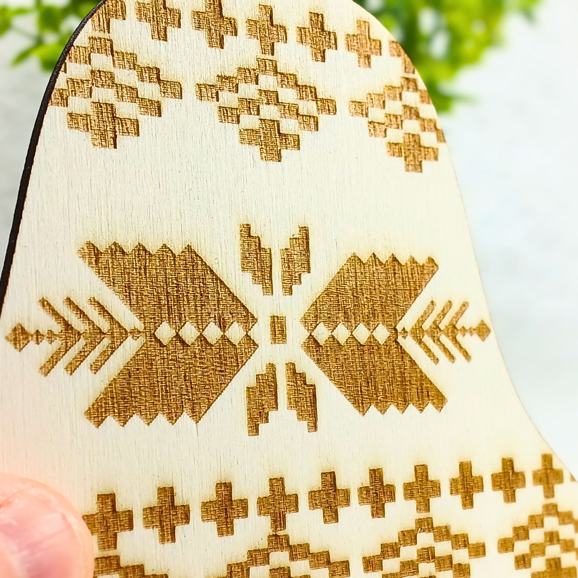 Décoration Noël Effet Tricot en Bois