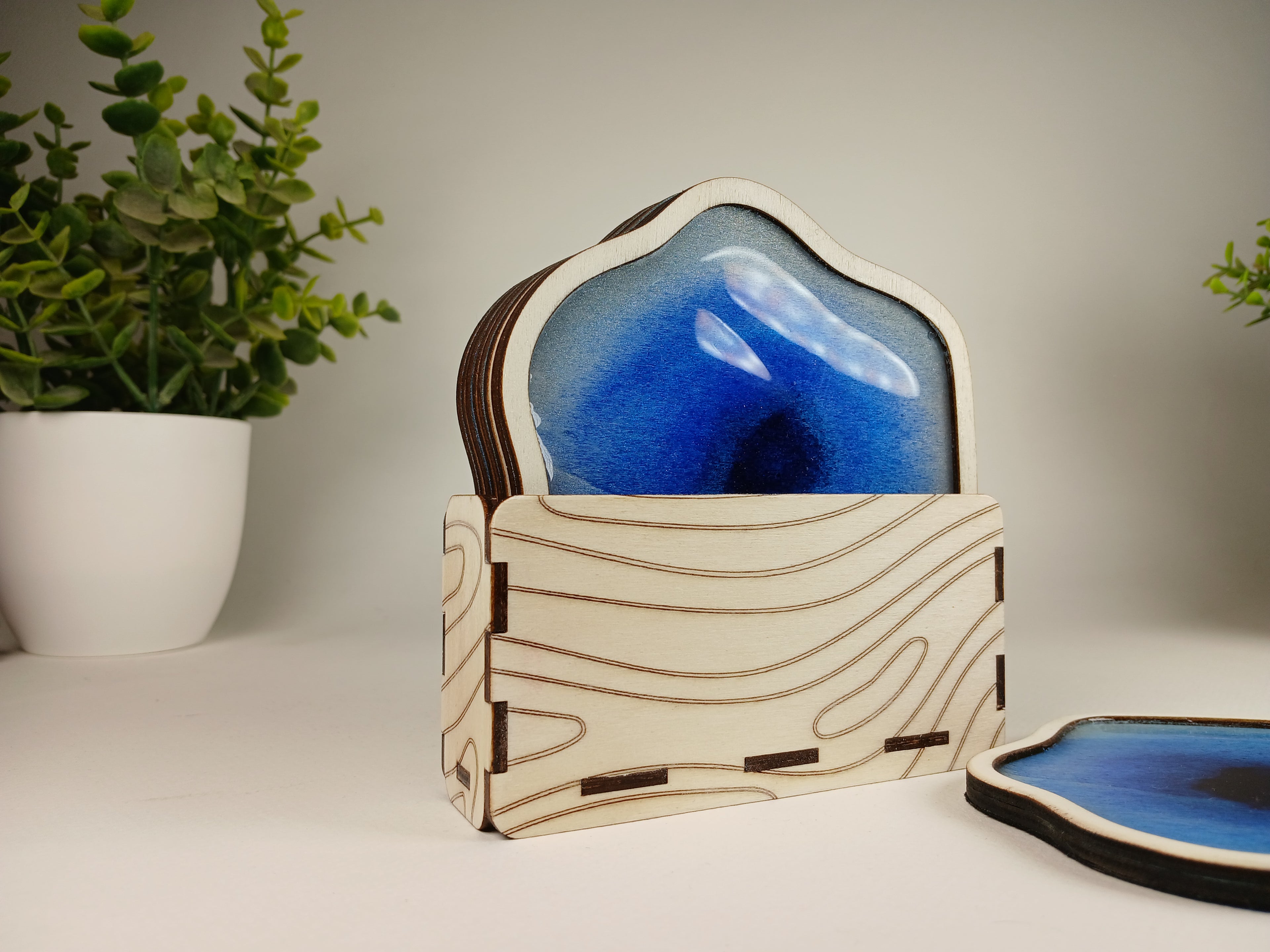 Set de 4 dessous de verre aquarelle