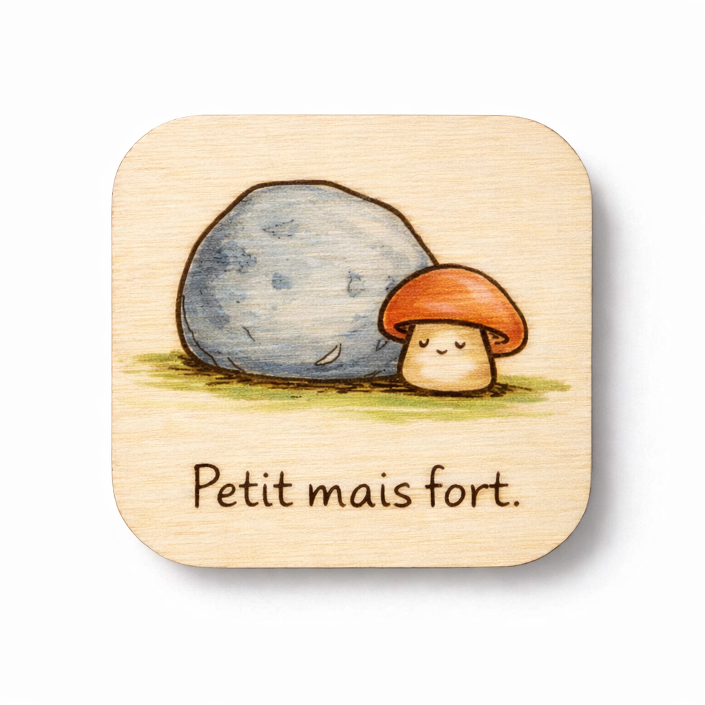 Magnets en bois Champignons Bienveillants