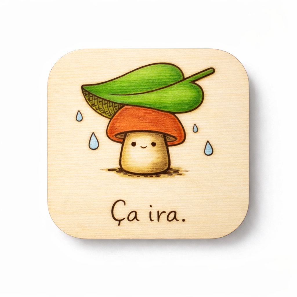 Magnets en bois Champignons Bienveillants