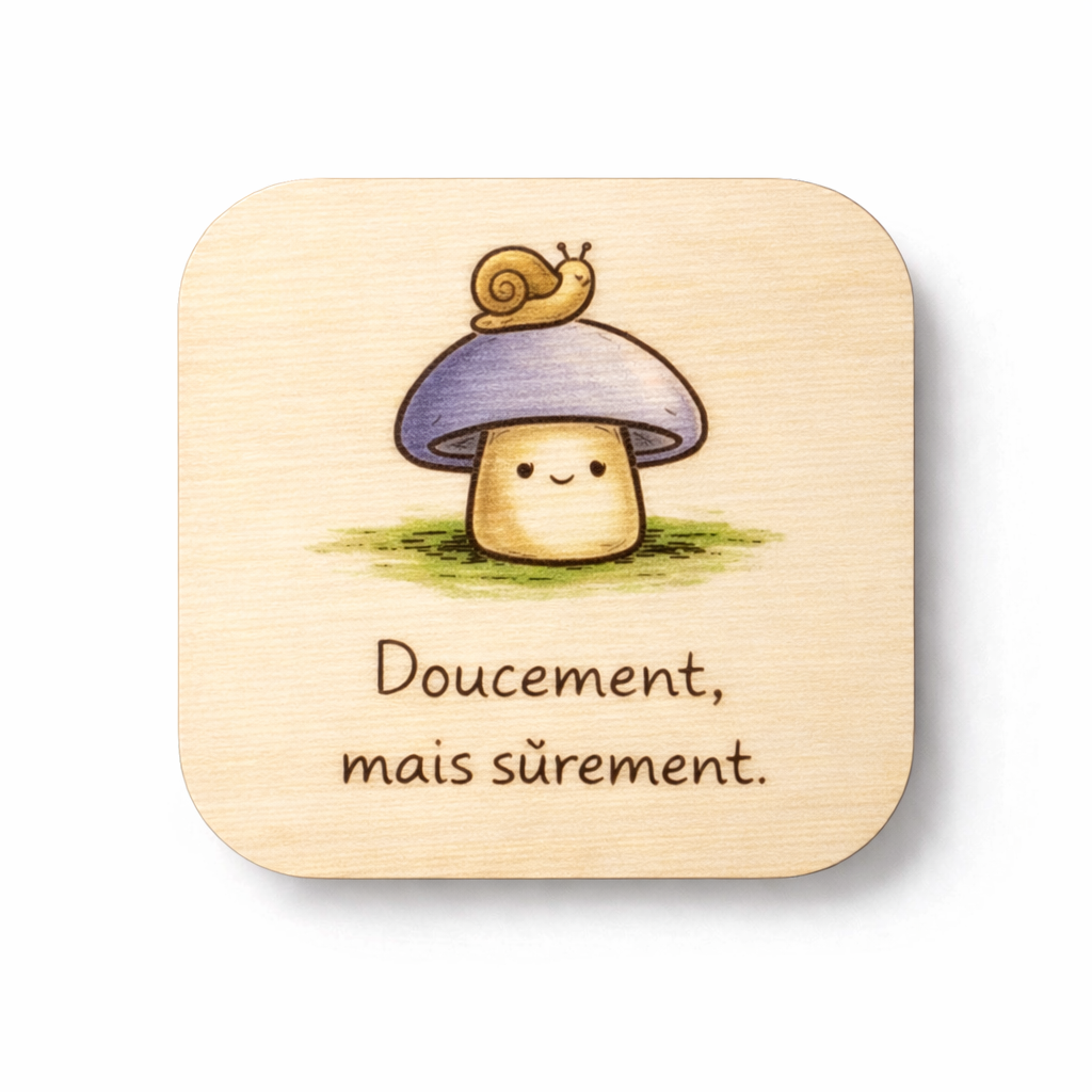 Magnets en bois Champignons Bienveillants