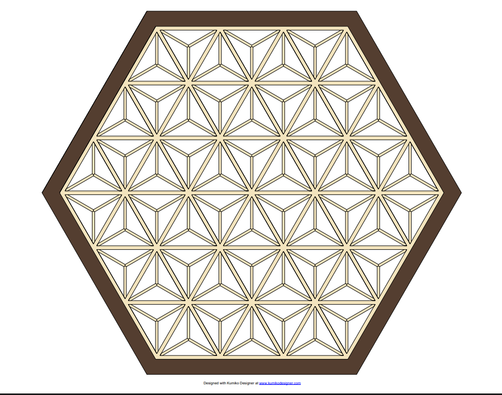25 motifs hexagonaux Kumiko | 50 fichiers de découpe laser (SVG et DXF) | LightBurn, xTool et CNC
