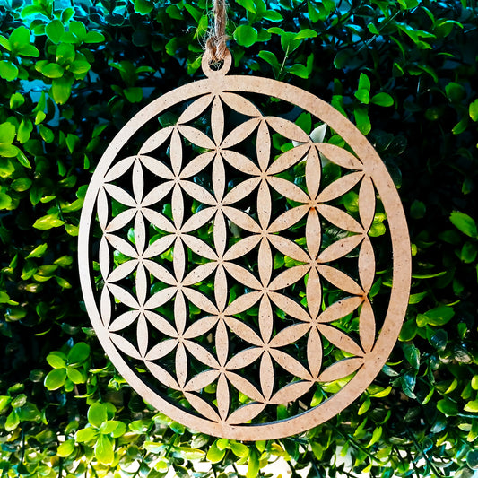 Fleur de Vie en Bois – Suspension Murale 13 cm