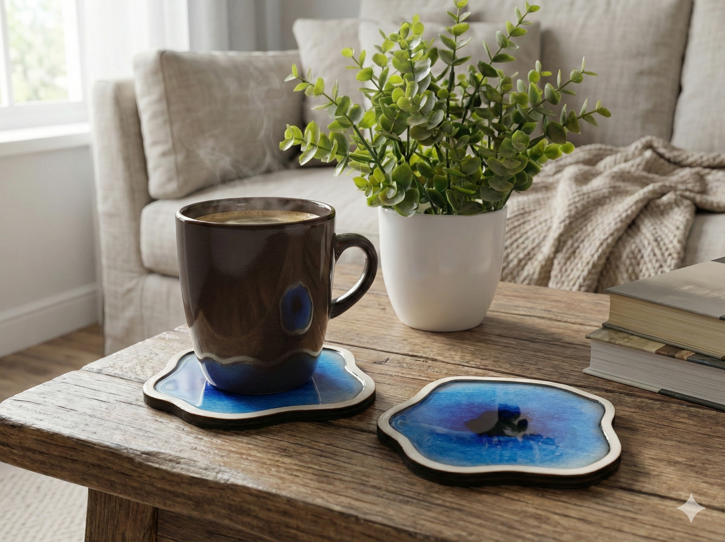 Set de 4 dessous de verre aquarelle