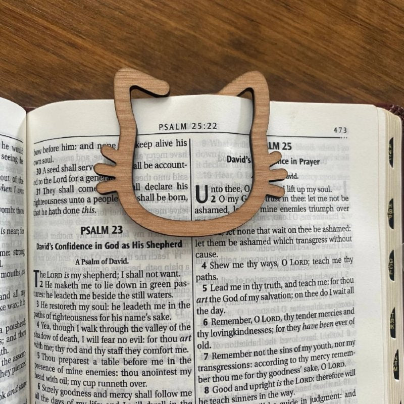 Marque-page chat en bois