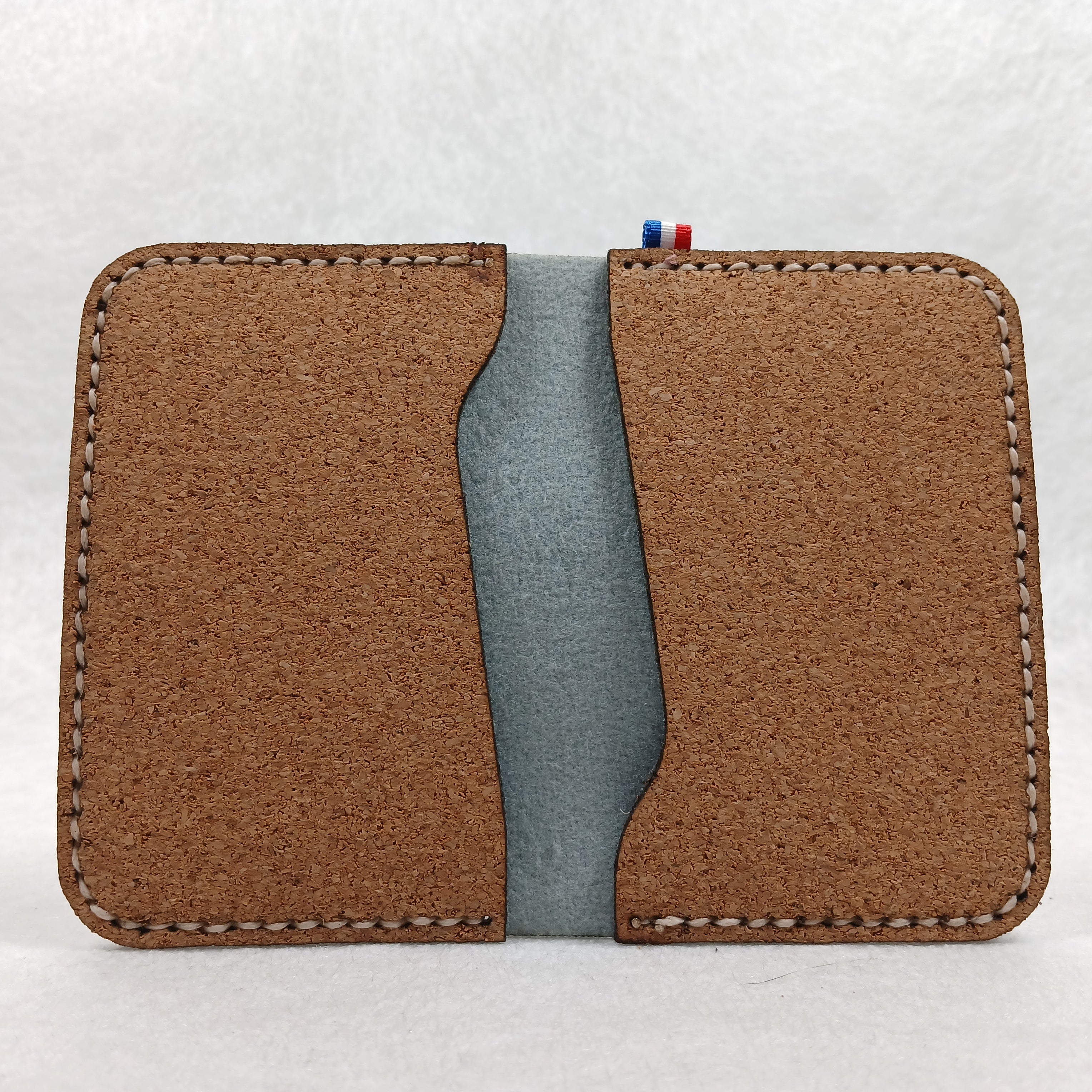 Porte-cartes artisanal en simili cuir & liège