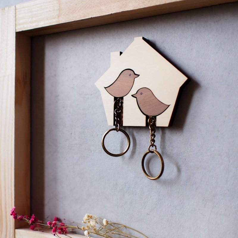Porte-clés mural “Maison & oiseaux”