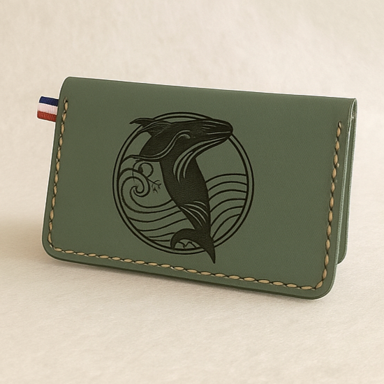 Porte-cartes artisanal en simili cuir & liège