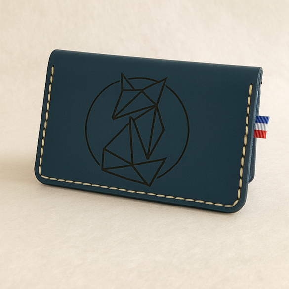 Porte-cartes artisanal en simili cuir & liège